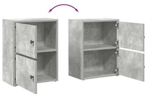 Betonszürke szerelt fa könyvespolc 40x24x52 cm