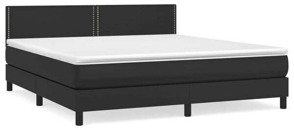 VidaXL Fekete Műbőr Ágy Matraccal - 180x200 cm