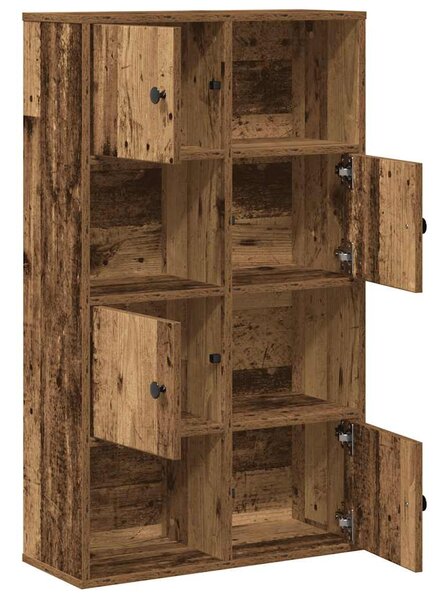 Antik fa színű szerelt fa könyvespolc 60x24x101,5 cm