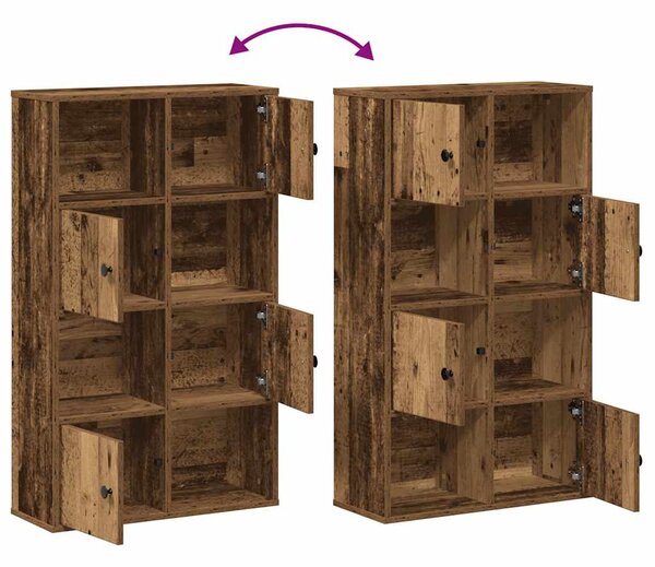 Antik fa színű szerelt fa könyvespolc 60x24x101,5 cm