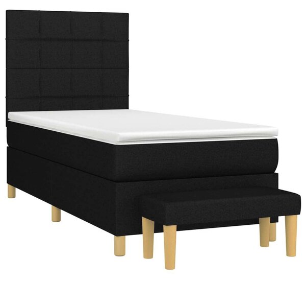 VidaXL fekete szövet rugós ágy matraccal 80 x 200 cm