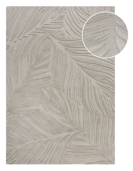 Lino Leaf szürke gyapjú szőnyeg, 120 x 170 cm - Flair Rugs