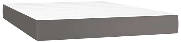 VidaXL szürke műbőr rugós ágy matraccal és LED-del 140x190 cm