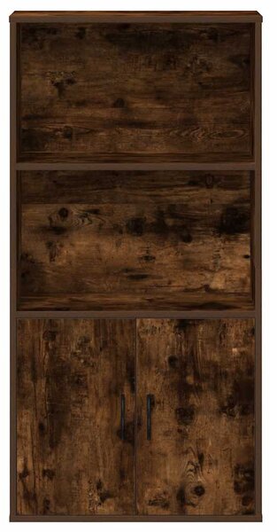 Füstös tölgy színű szerelt fa könyvszekrény 60x24x120 cm