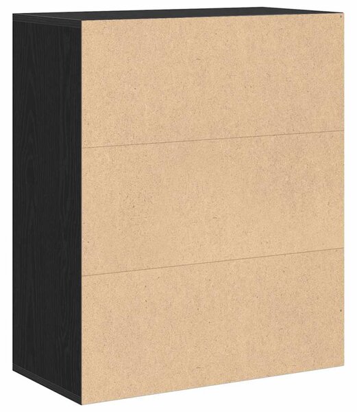 Könyvszekrény fekete 60x30x71,5 cm szerelt fa