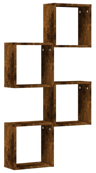 4 db füstös tölgy színű fali kockapolc 30 x 15 x 30 cm