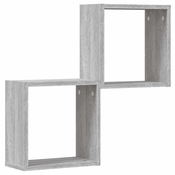 2 db szürke sonoma fali kockapolc 30 x 15 x 30 cm
