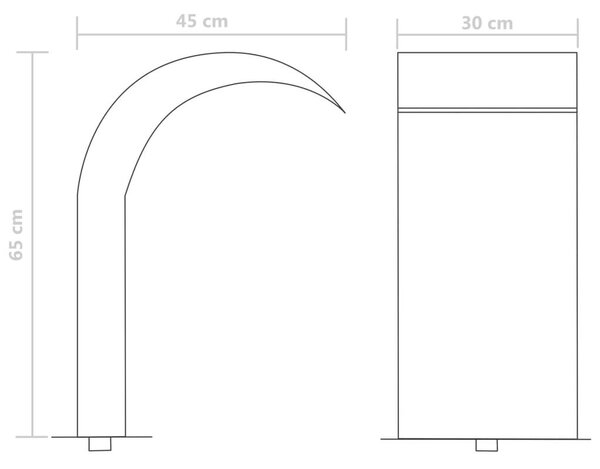 VidaXL ezüstszínű rozsdamentes acél medence-szökőkút 45 x 30 x 65 cm