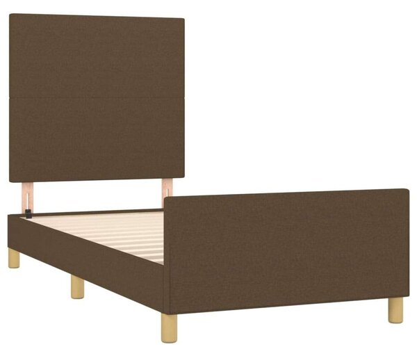 VidaXL sötétbarna szövet ágykeret matrac nélkül 80x200 cm
