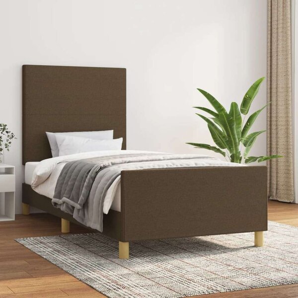 VidaXL sötétbarna szövet ágykeret matrac nélkül 80x200 cm