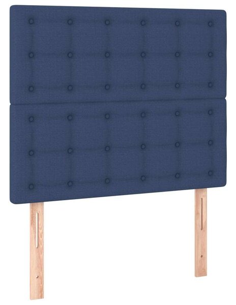 LED-es Ágy - Kék Szövet - 90x200 cm