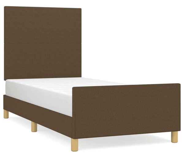 VidaXL sötétbarna szövet ágykeret matrac nélkül 80x200 cm