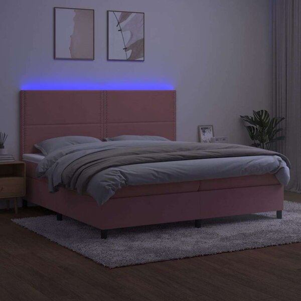 VidaXL Bársony Ágy LED-del - 200x200 cm