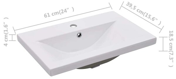 VidaXL Fürdőszoba Bútorszett - Fekete - 60cm