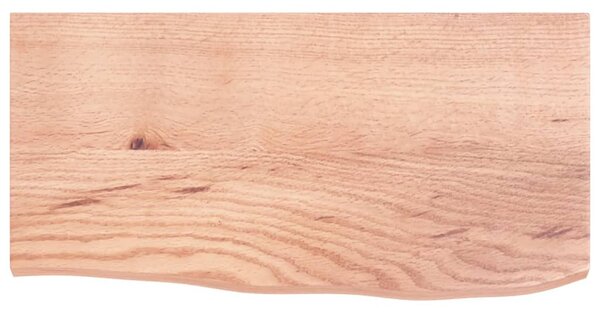 Világosbarna kezelt tömör tölgyfa fali polc 60x30x2 cm