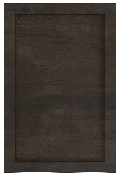 Sötétbarna kezelt tömör tölgyfa fali polc 40x60x(2-4) cm