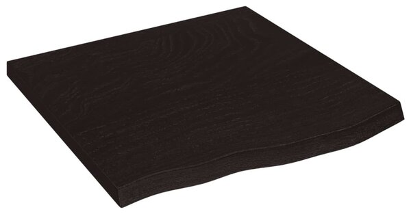 Sötétbarna kezelt tömör tölgyfa fali polc 60x60x(2-4) cm