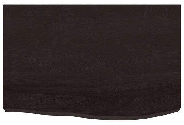 Sötétbarna kezelt tömör tölgyfa fali polc 60x40x(2-6) cm