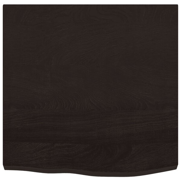 Sötétbarna kezelt tömör tölgyfa fali polc 60x60x(2-4) cm