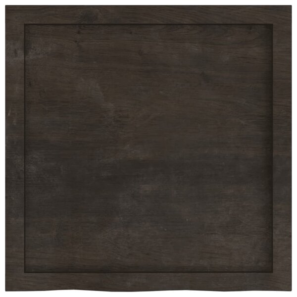 Sötétbarna kezelt tömör tölgyfa fali polc 60x60x(2-4) cm