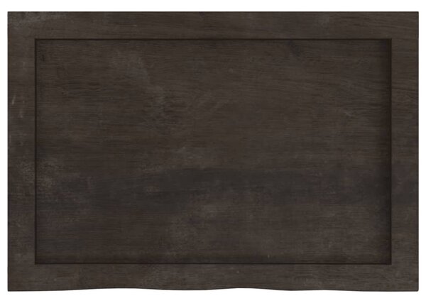 Sötétbarna kezelt tömör tölgyfa fali polc 60x40x(2-6) cm