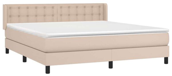 VidaXL cappuccino színű műbőr rugós ágy matraccal 160 x 200 cm
