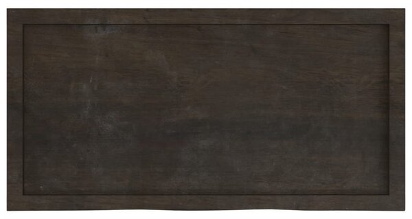 Sötétbarna kezelt tömör tölgyfa fali polc 100x50x(2-4) cm