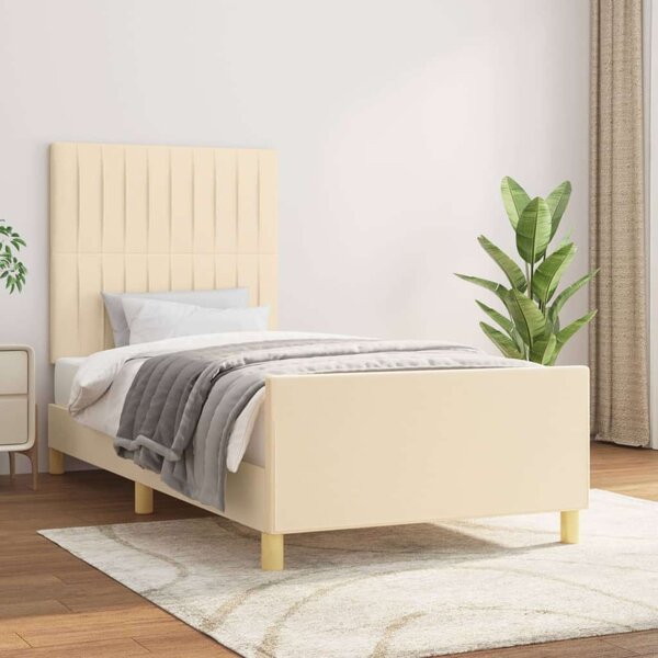 VidaXL Ágykeret - Szövet - Fejtámlával - 100x200 cm