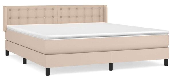 VidaXL cappuccino színű műbőr rugós ágy matraccal 160 x 200 cm