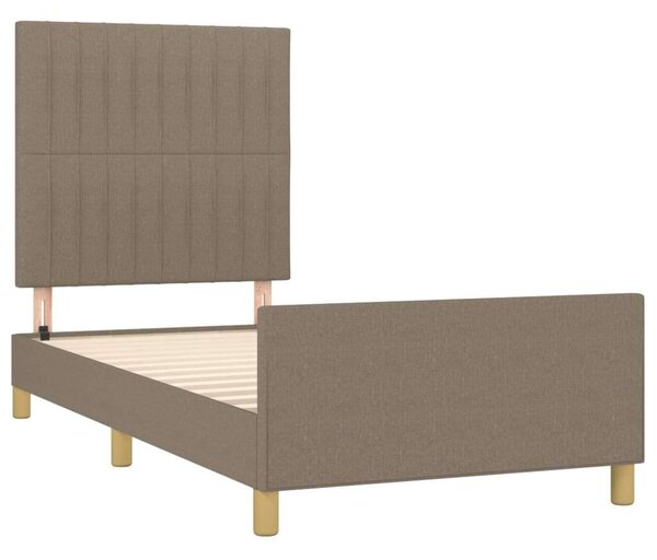 VidaXL tópszínű szövet ágykeret fejtámlával 90x190 cm