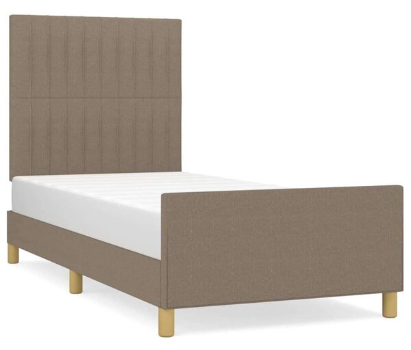 VidaXL tópszínű szövet ágykeret fejtámlával 90x190 cm