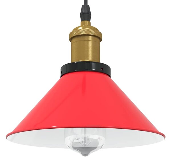 VidaXL függesztéklámpa magassága állítható E27 fényes piros Ø22 cm fém