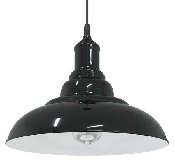 VidaXL függesztéklámpa magassága állítható E27 fényes fekete Ø31cm fém