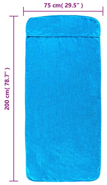 2 db türkizkék 400 GSM szövet strandtörölköző 75 x 200 cm