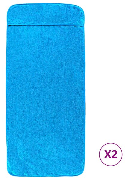 2 db türkizkék 400 GSM szövet strandtörölköző 75 x 200 cm