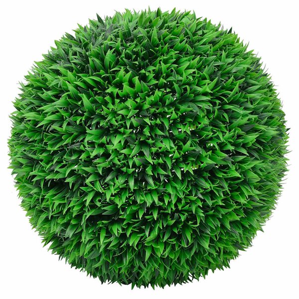 2 db zöld mesterséges boxwood gömbök LED fényekkel 55 cm