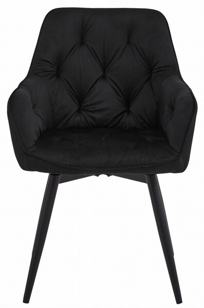 JORK360 VELVET fekete forgó étkezőszék