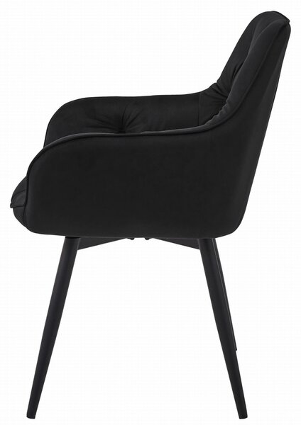JORK360 VELVET fekete forgó étkezőszék