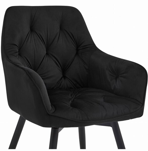 JORK360 VELVET fekete forgó étkezőszék