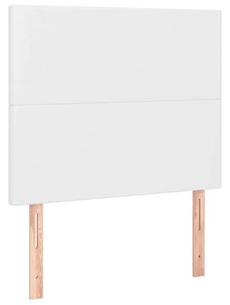 Fehér Műbőr Ágy Matraccal - 80x200 cm