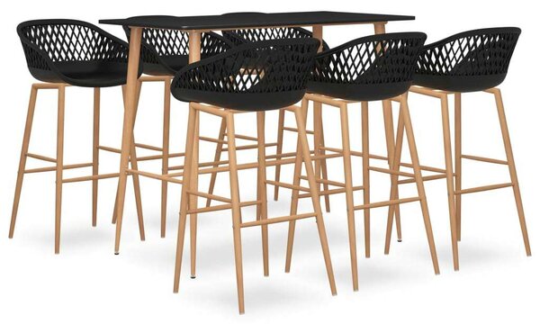 VidaXL Fekete Bárszett - 7 részes - Modern Dizájn