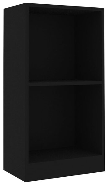 Fekete szerelt fa könyvszekrény 40x24x75 cm