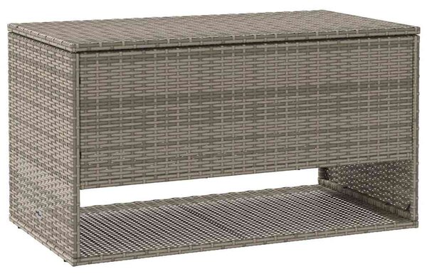 Szürke polyrattan kültéri párna doboz 100x55x55,5 cm