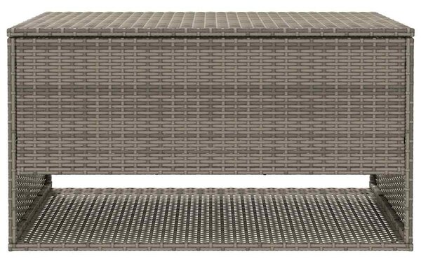 Szürke polyrattan kültéri párna doboz 100x55x55,5 cm