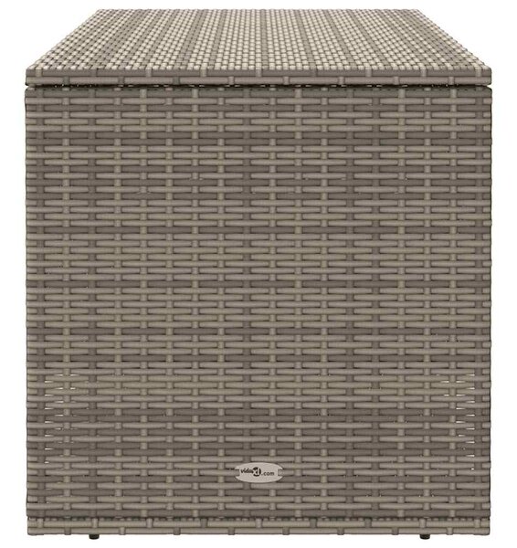 Szürke polyrattan kültéri párna doboz 100x55x55,5 cm