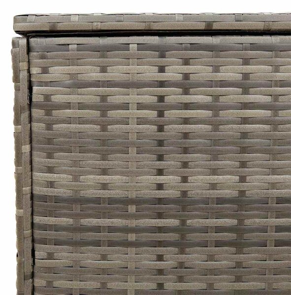 Szürke polyrattan kültéri párna doboz 100x55x55,5 cm