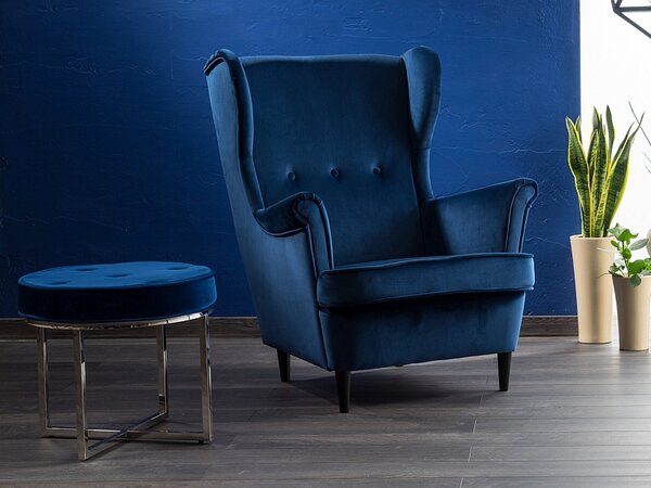 Fotel füles, zöld bársony / wenge, LORD VELVET