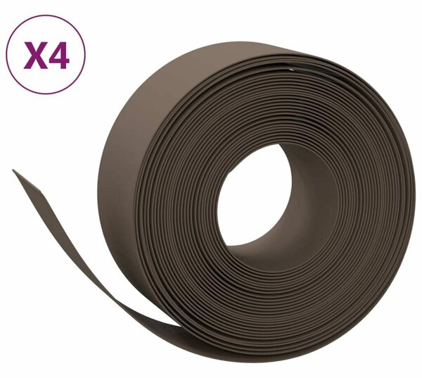 VidaXL 4 db barna polietilén kerti szegély 10 m x 20 cm