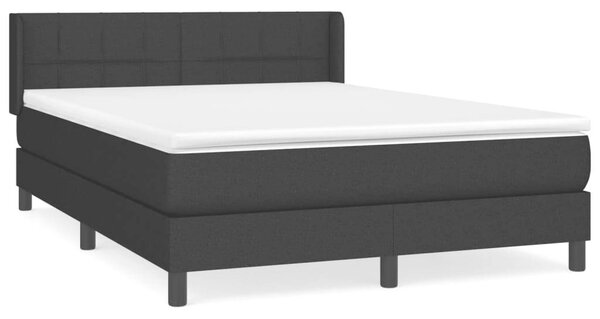 VidaXL fekete szövet rugós ágy matraccal 140 x 190 cm