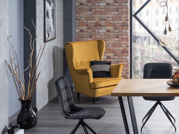 Fotel füles, zöld bársony / wenge, LORD VELVET